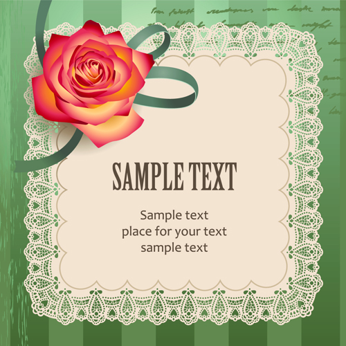 Elements of Vintage Romantic Roses Cards vector 03 vintage rose romantic elements element cards card   