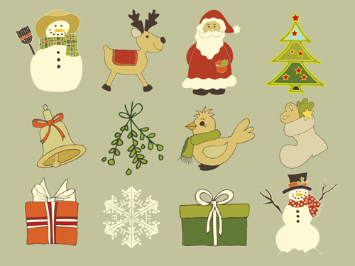 Cute Xmas icons mix vector graphics 05 xmas icons icon cute   