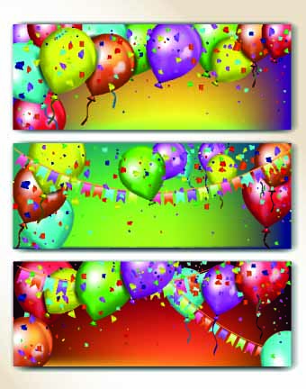 Colorful balloons holiday banner vector 04 holiday colorful banner balloons balloon   