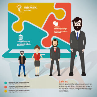 Infographic elements with businessman vector template 07 template elements businessman business   