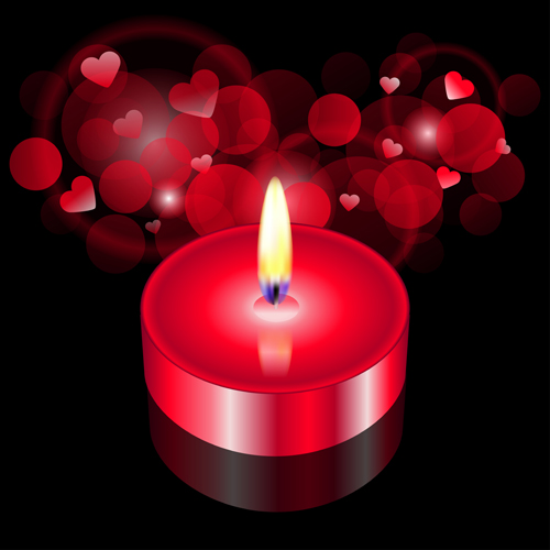 Valentine Candle background vector Valentine candle   