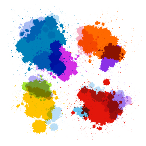 Colorful blot spatter vector design set 09 spatter colorful Blot   