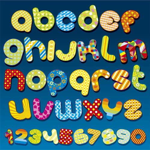 3D shiny alphabet and numbers vector design 04 shiny numbers alphabet   