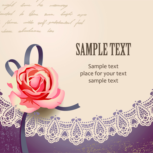 Elements of Vintage Romantic Roses Cards vector 01 vintage rose romantic elements element   