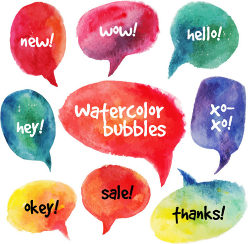 Watercolor speech bubbles for your text vector watercolor speech bubbles speech   