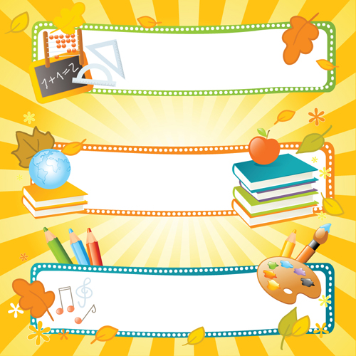 School style vector backgrounds set 01 style school   