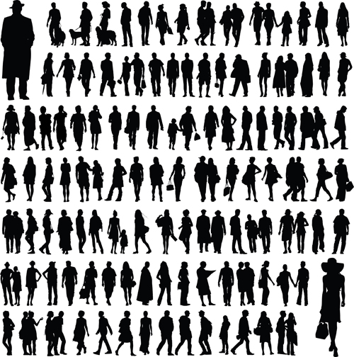 Different people silhouettes creative design silhouette people silhouettes people creative   