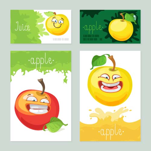 Funny apple cards vector 02 funny cards apple   