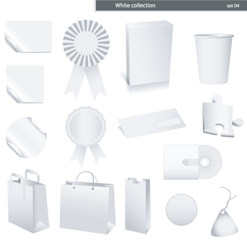 Set of White objects In life elements vector material 03 white objects object material life elements element   