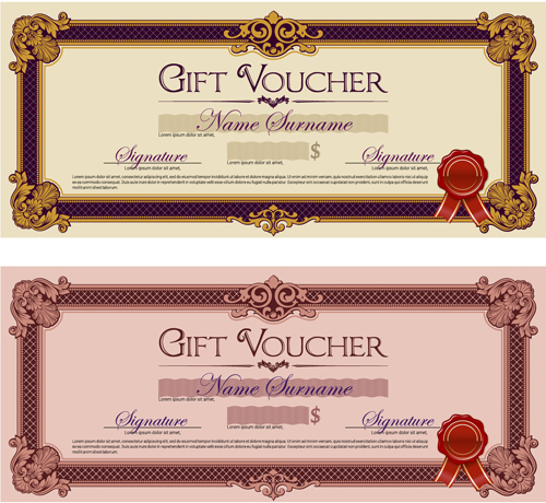Gift voucher vintage styles vectors 02 vintage Gift voucher   