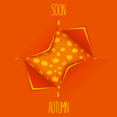 Incision paper autumn background art vecotr 04 paper background autumn   