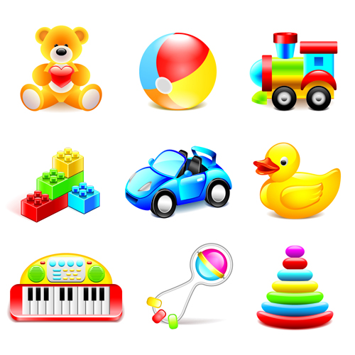 Cute toy icons shiny vector toy shiny icons cute   