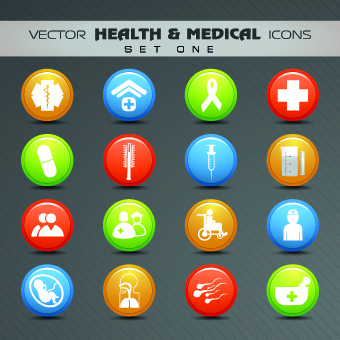 Health with Medical icons vecttor set 01 medical icons health   