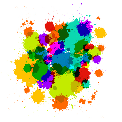 Colorful blot spatter vector design set 07 spatter colorful Blot   