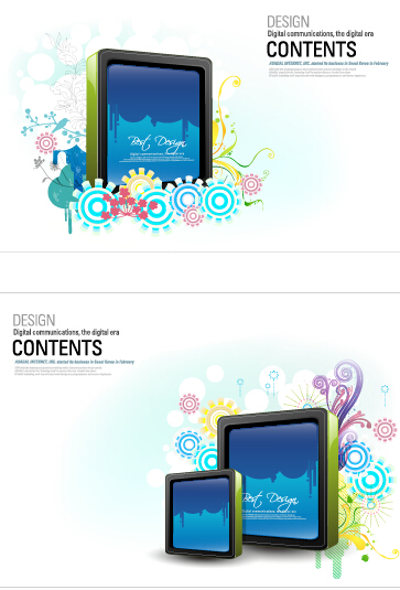 Modern digital billboard abstract elements vector 02 modern elements digital billboard   