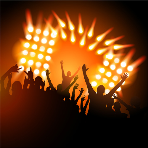 Revelry party background with people silhouetters vector 01 silhouetters revelry people party background   