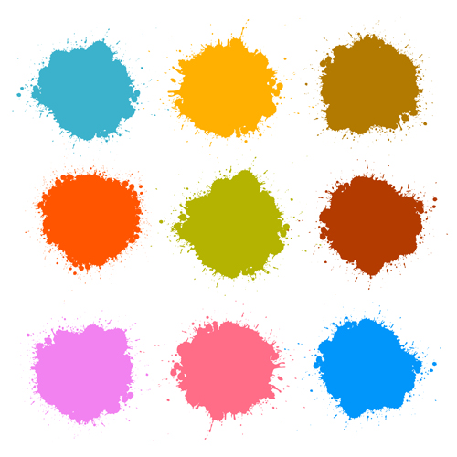 Colorful blot spatter vector design set 13 spatter colorful Blot   