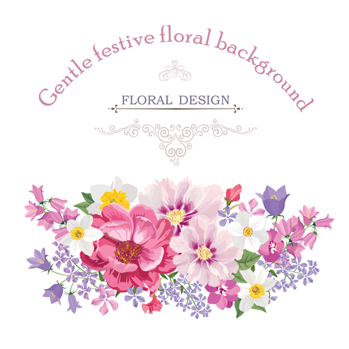 Gentle flower background vector 03 gentle flower background   