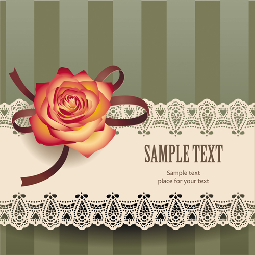 Elements of Vintage Romantic Roses Cards vector 05 vintage rose romantic elements element cards card   