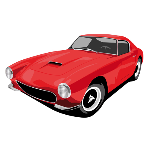 Various color of Retro cars vector 04 Various Retro font color cars   