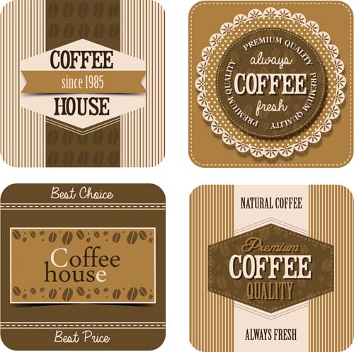 Coffee house retro cards vector house coffee cards   