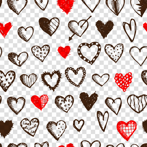 Love with hearts patterns seamless vector set 02 seamless patterns love hearts   