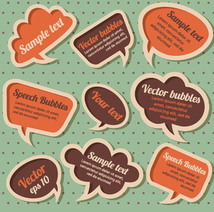 Retro style speech bubbles vector material vector material speech bubbles speech Retro style Retro font bubbles   