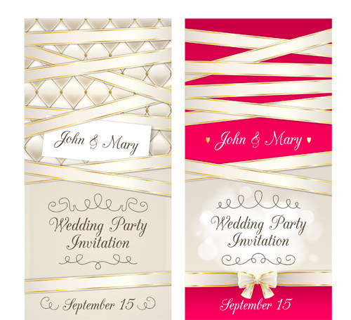 Wedding party invitation cards creative vector wedding party invitation cards   