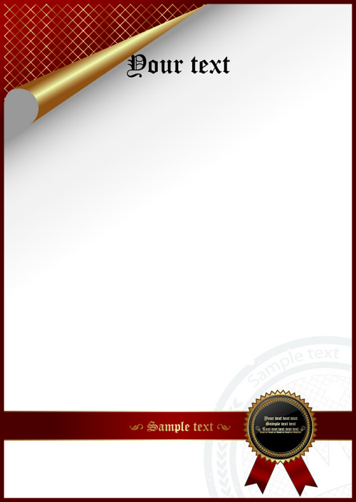 Certificate cover template vector material 03 102409 template material cover certificate   