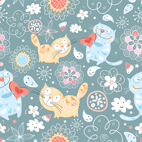 Funny Cat pattern vector 03 pattern vector pattern funny cat   