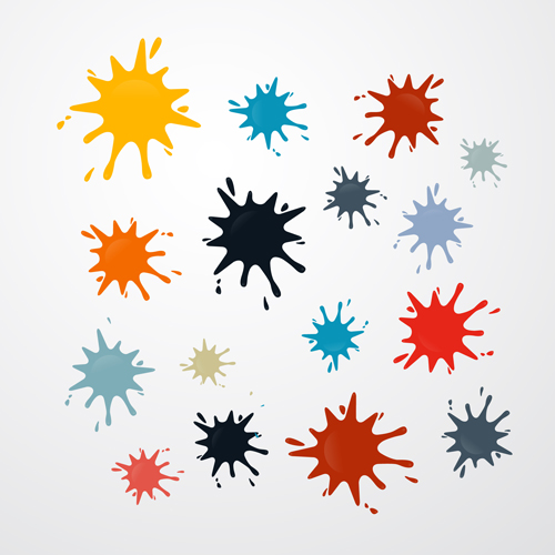 Colorful blot spatter vector design set 03 spatter colorful Blot   