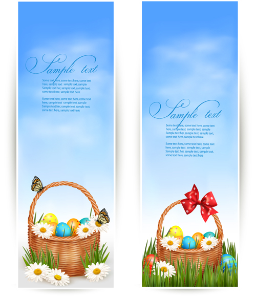 Easter Eggs and Basket vector 06 eggs easter egg easter basket   