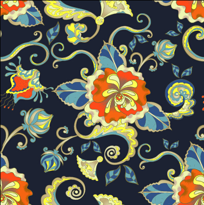 Classical flowers pattern seamless vector set 08 seamless pattern flowers classical   