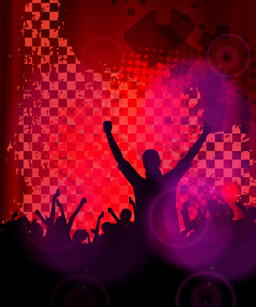 Revelry party background with people silhouetters vector 04 silhouetters revelry people party background   