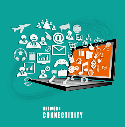 Concept business template network with connectivity vector 04 network connectivity concept business template business   