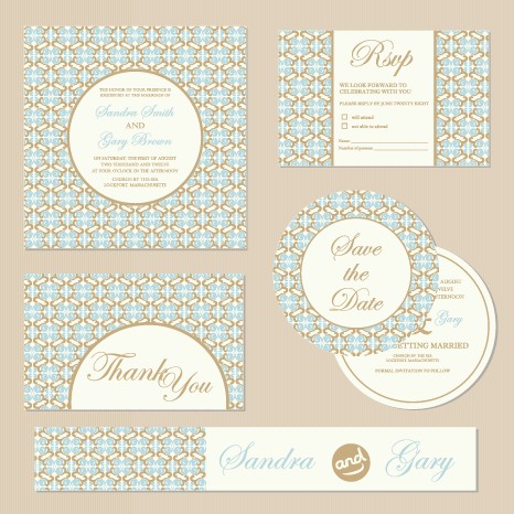 Floral retro cards with element vector Retro font floral element cards card   