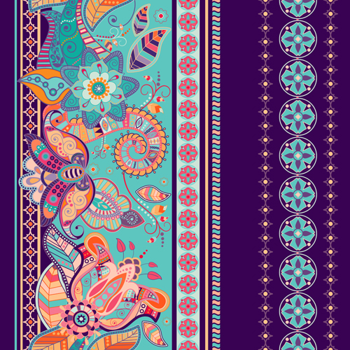 Ethnic floral borders pattern vector 02 pattern ethnic borders   
