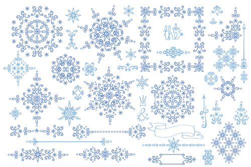 Christmas snowflake ornaments elements vector 03 snowflake ornament elements Christmas snow christmas   