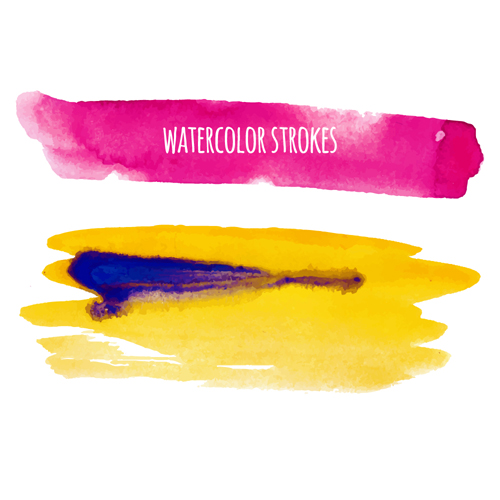 Watercolor strokes vector brushes set 04 watercolor strokes brushes   