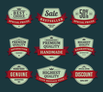 Vintage Ribbon Sale labels vector 01 vintage ribbon labels   