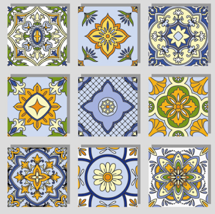 Seamless pattern tile floral vector set 01 tile seamless pattern floral   