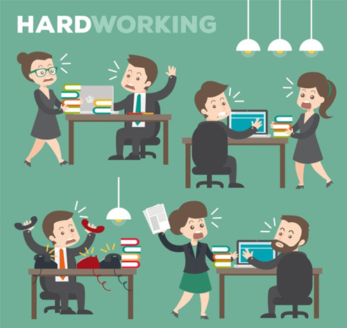 Hardworking businessman design vector Hardworking design businessman   