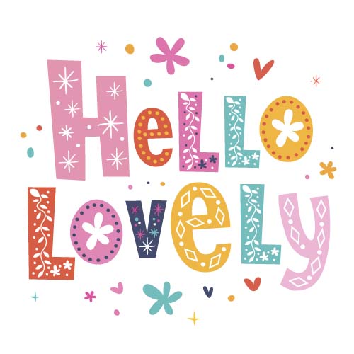 Hello lovely wordart vector design 01 WordArt lovely hello design   