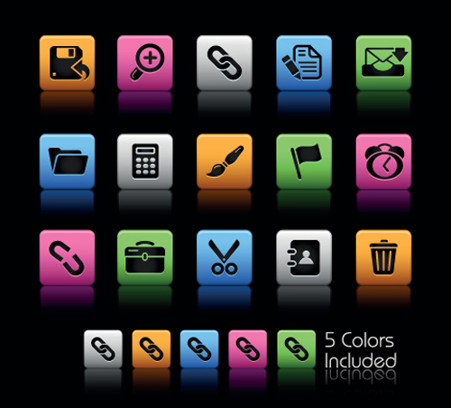 Set of Commonly web Colorful Icons vector 01 web icons icon Commonly colorful   