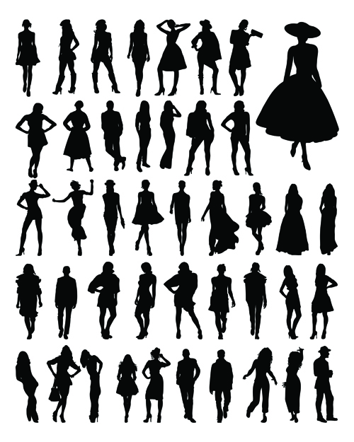 Fashion woman silhouettes vector material woman vector material silhouettes silhouette material fashion   