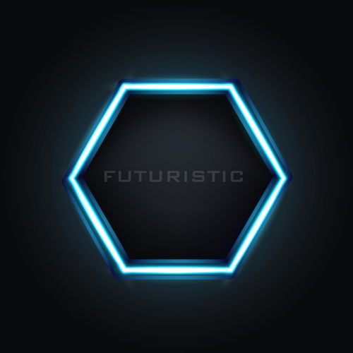 Futuristic neon frame vector neon futuristic frame   