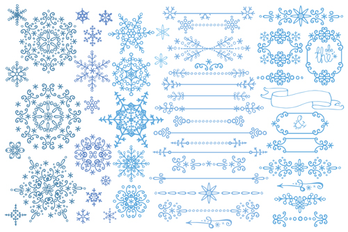 Christmas snowflake ornaments elements vector 01 snowflake ornaments Christmas snow christmas   