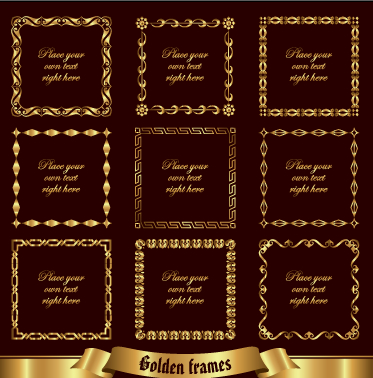 Luxury golden frames vector material vector material material luxury golden frames frame   