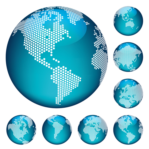Earth with world map vector material 03 world material map earth   