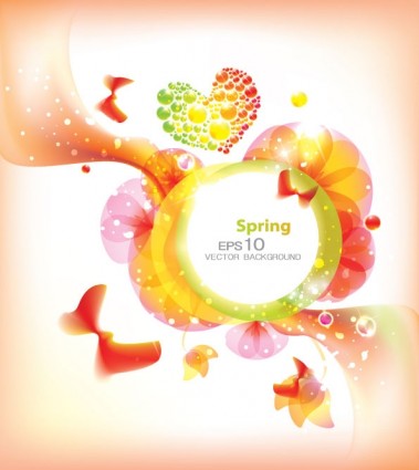 Modern floral spring background vector 01 symphony spring modern floral background   